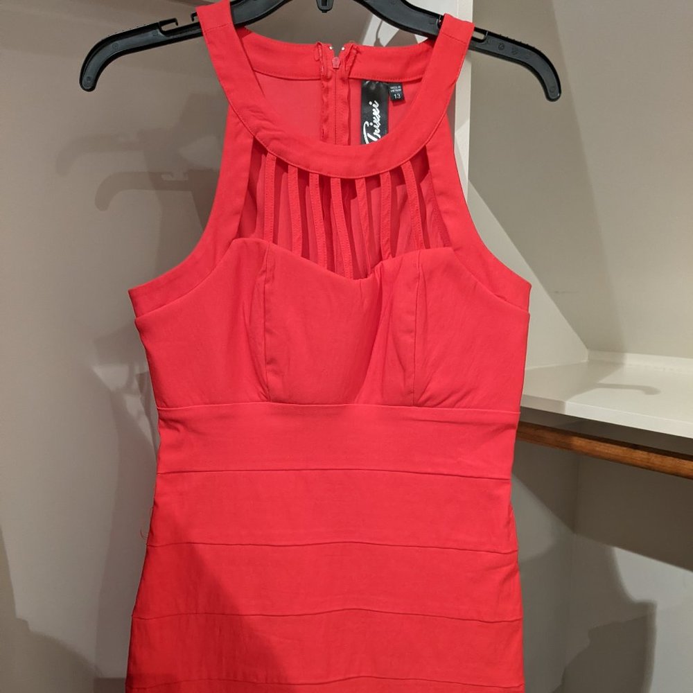 Trixxi Sexy Red Party Dress Stretchy Fabric (New)